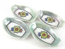 Chikaramachi Luster Green SAUCE DISHES or Salt Cellars Set of 4 Vintage