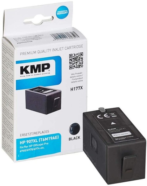 Kmp H177X Schwarz Tintenpatrone Ersetzt Hp Officejet Pro Hp 907XL (T6M19AE)-image