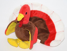 Thanksgiving Ty Beanie Babies Gobbles the Turkey 9" Retired 1996 Plush Soft Toy