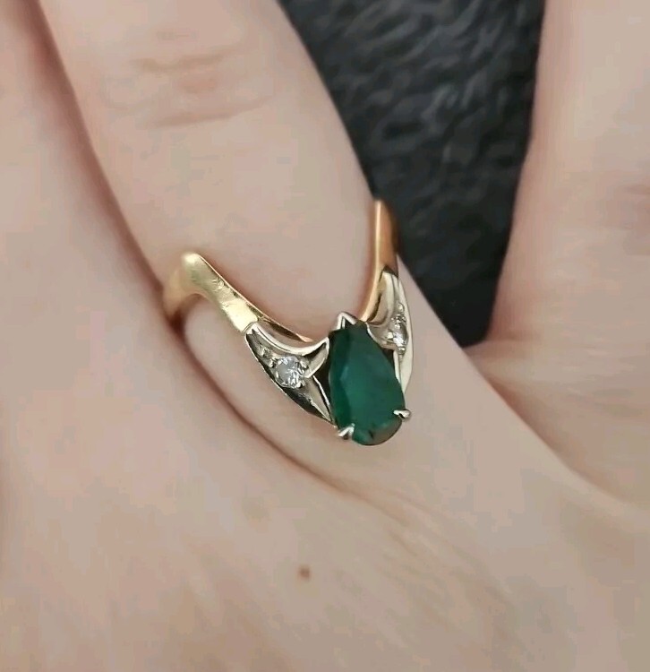 14k emerald ring - image 2