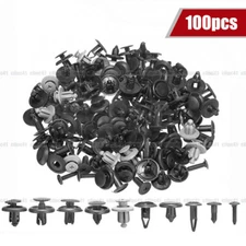 100Pcs Bumper Clips Kits Car Hole Plastic Screw Rivets Fastener Fender Push Pin