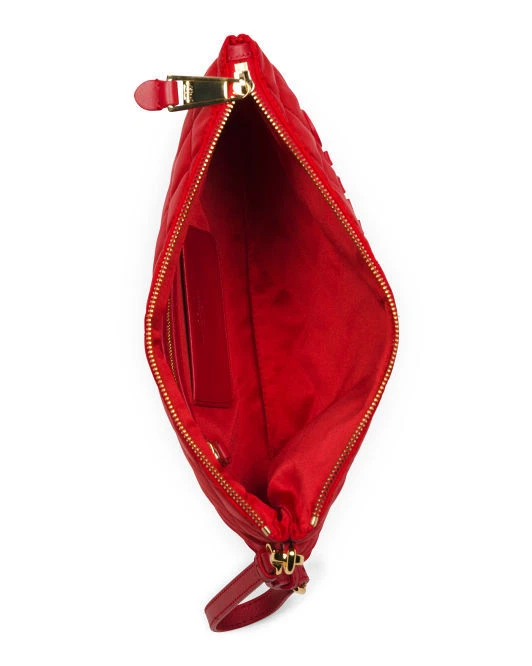 NUEVO MOSCHINO Couture Jeremy Scott Acolchado BOLSA CLUTCH Muñequera ROJA Italia Grande Foto 3 de 4