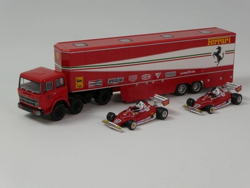 Brekina Fiat 691T Ferrari 312 T2 car transporter Lauda Reutemann 1977 1/87 58575 - Immagine 2 di 4