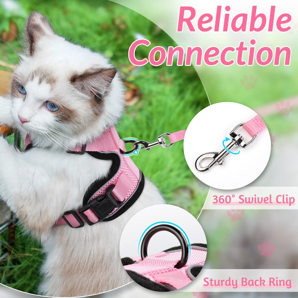 Cat Harness and Leash Escape Proof Soft Adjustable Vest Breathable  Reflective | eBay