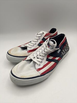 Gola Shoes Distressed Low Top  Canvas Sneakers American Flag Size 9
