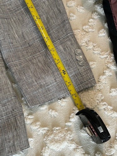 Tommy Hilfiger Linen & Wool Gray Plaid Blazer Sz 44L - Picture 9 of 12