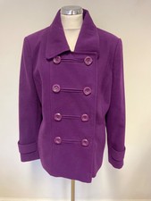 Style By Ewm Purple Double Breasted Collared Jacket Size 16