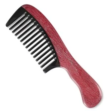 Onedor Handmade 100% Natural Red and Violet Sandalwood With Buffalo Horn Comb