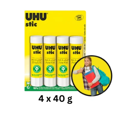 UHU Klebestick 4x40g UH70 Klebestift ohne Lösungsmittel Bastelkleber Klebstoff