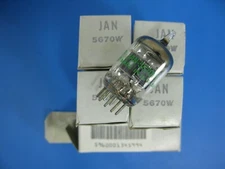 (1) Electron Tube GE JAN 5670w Twin Triode Vacuum tubes. NOS