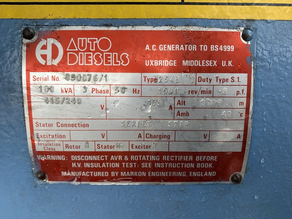 Used 100 Kva Volvo Diesel Generator eBay