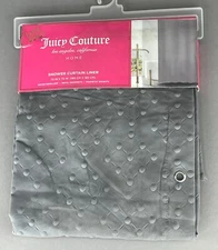 Juicy Couture Shower Curtain Liner Gray