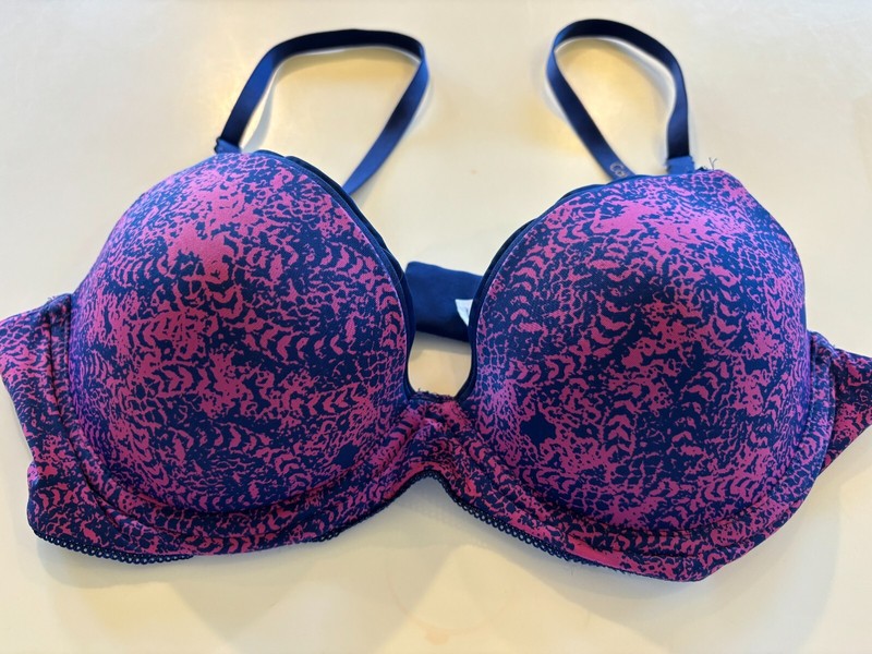 Calvin Klein Navy with Pink Print Bra 34C