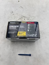 (Qty 100) Hillman Power Pro Blue Hex Washer Head Concrete Anchors 1/4"x2-1/4"