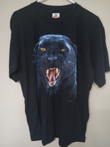 Vintage 90s Human-I-Tees Black Panther T-Shirt Siz