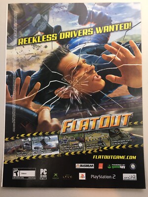 2005 FlatOut Video Game Vintage Print Ad Advertisement Original PS2 XBox