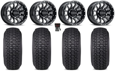 Raceline Trophy 14'' Wheels Black 30'' Regulator 2 Tires Kawasaki Mule Pro FXT KRX