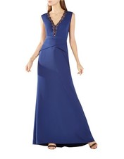 NEW BCBGMAXAZRIA ALYZA DEEP V LACE INSERT DRESS XVR61D61/L309W SIZE 6