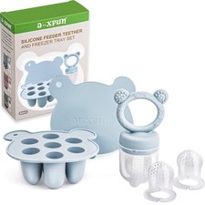 Silicone Baby Fruit Food Feeder Mini Freezer Nibble Tray, Breastmilk Popsic...