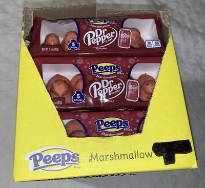 Dr Pepper Peeps Marshmallow Candy   FULL CASE 24 Trays with 5 Peeps In Each!!!