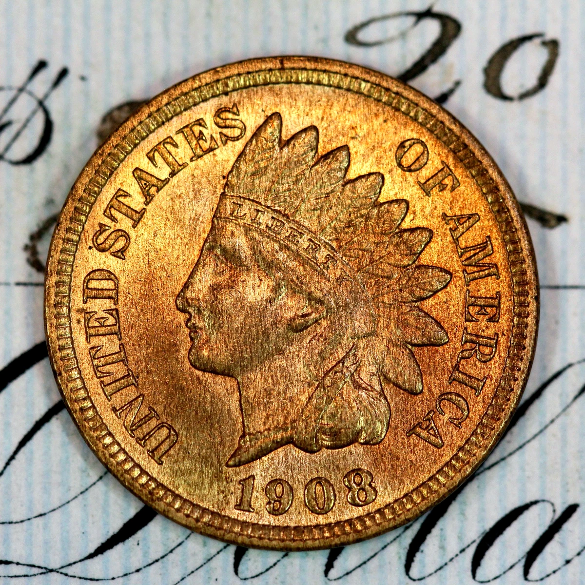 San Francisco 1908 Year Indian Head Small Cents (1859-1909) for