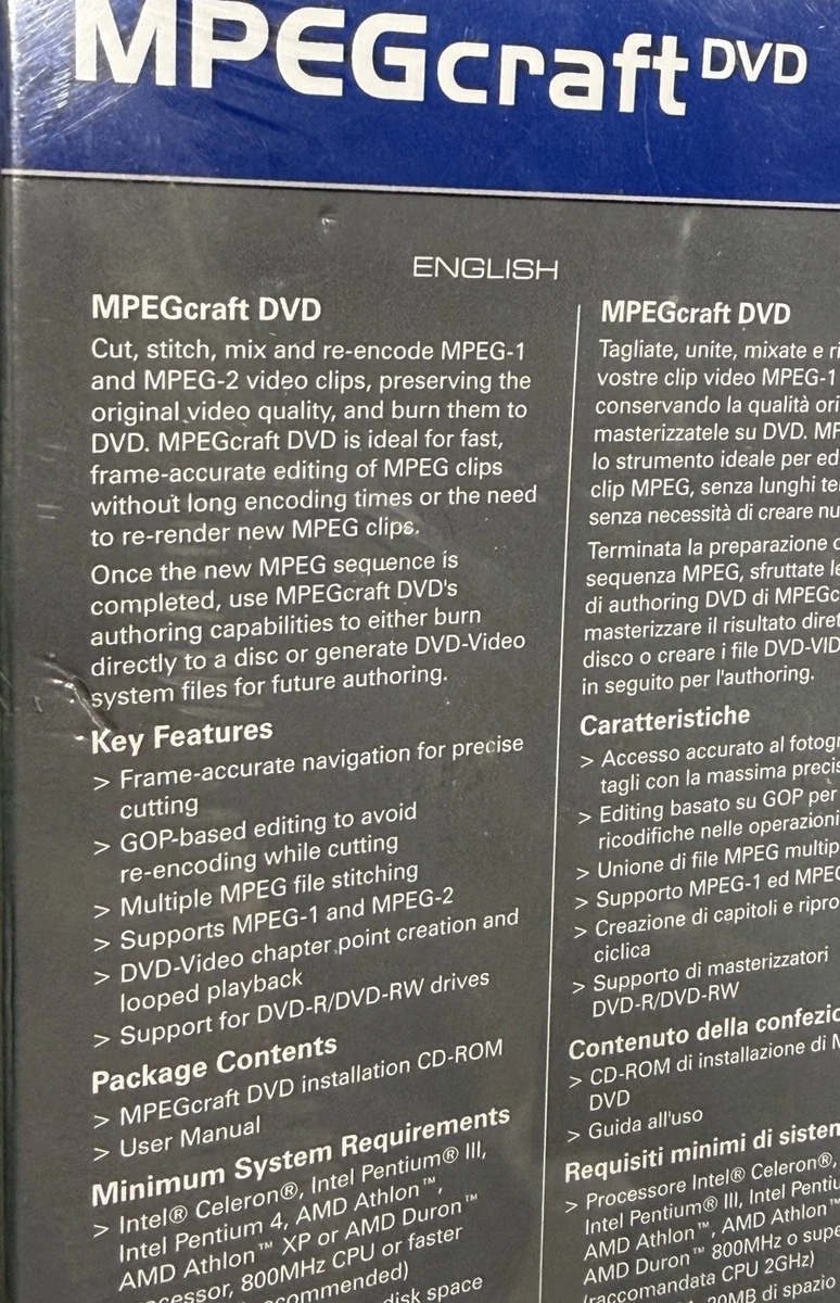 Canopus Software, Mpeg CraftDVD - Nuevo software de colección - Envuelto retráctil