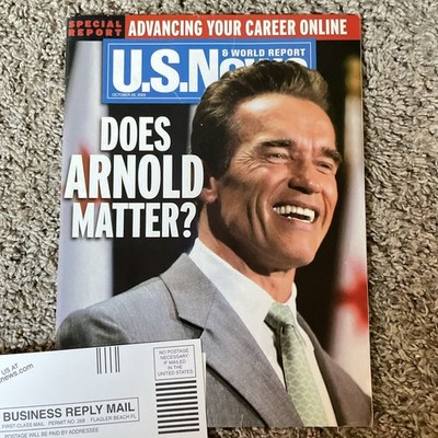ARNOLD SCHWARZENEGGER October 2003 U.S. NEWS Magazine
