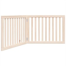 Dog Gate Set of 2 Natural Solid Poplar wood vidaXL