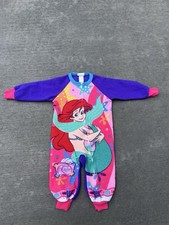 Vintage 90s Disney The Little Mermaid Ariel One Piece Zip Up Pajamas
