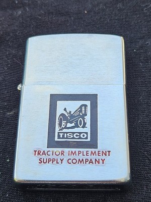 TISCO Tractor Implement Supply Co. Zippo lighter - 1979 - RARE - brushed chrome