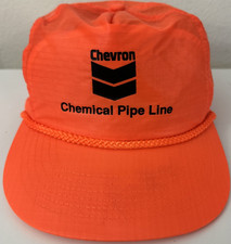 Vintage Chevron Chemical Pipe Line Orange Trucker Hat Cap Snapback Taiwan Rare