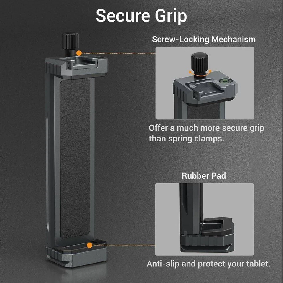 Universal Tablet Tripod Mount Adapter with 1/4 Screw and Cold Shoe for 4.7-12.9 - Image 4 of 4