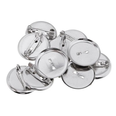 10 Stück Brosche Blank Revers Pin Badge Base Pin-Back Button Base 23MM