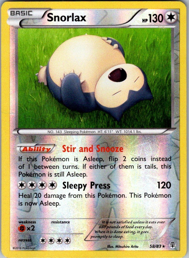 Snorlax 58/83 Generations Reverse Holo Rare