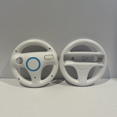 Lot Of 2 Official Nintendo Wii Steering Wheel Mario Kart OEM White RVL-024
