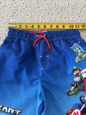 Mario Kart Swim Shorts Boys Size 8 S Small Youth Super Mario Kart Swim Trunks