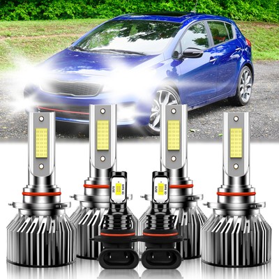For Kia Forte 2021-2021 LED Headlights & Fog Light Bulbs Combo Kit Bright White