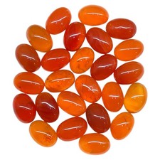 25 Pcs Natural Carnelian 12x8mm Oval Cabochon Loose Untreated Gemstones Lot