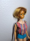 Barbie Doll 1958 Mattel Original Striped Swimsuit Short Hair & Yellow Bathrobe — photo 4