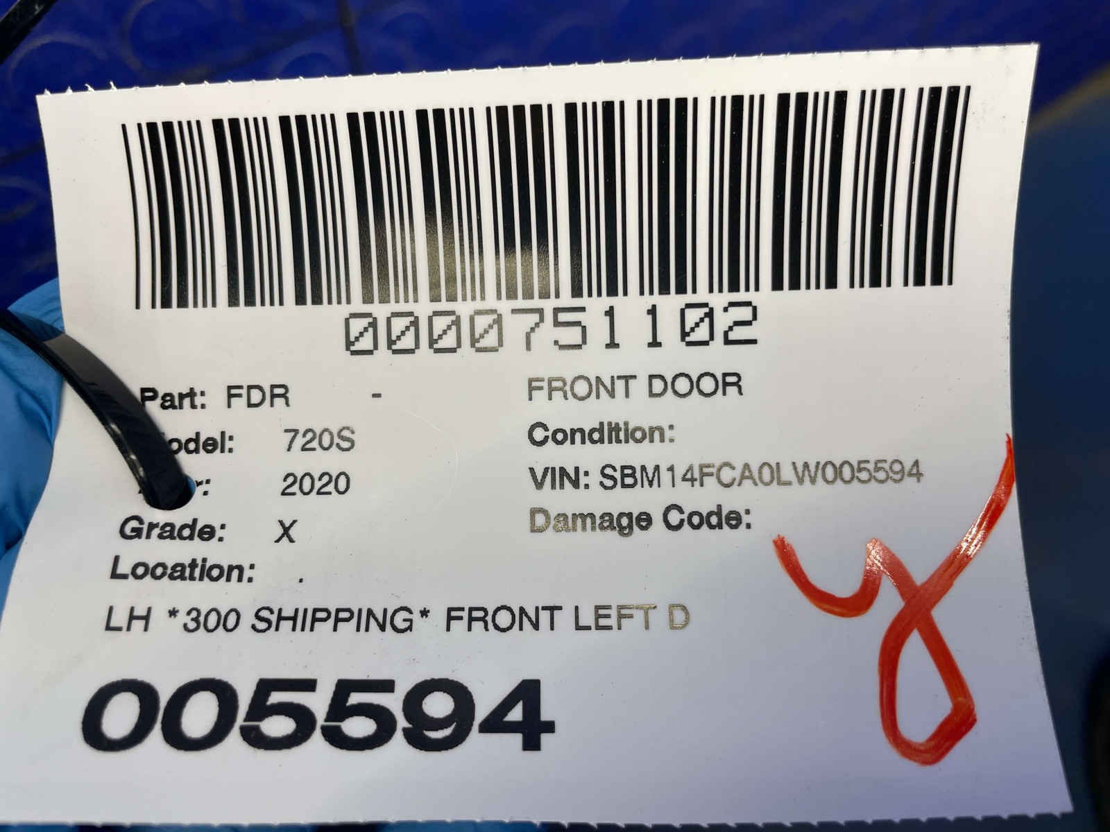 2018-2023 MCLAREN 720S OEM FRONT LEFT DOOR SHELL SILVER *SCRATCHES*