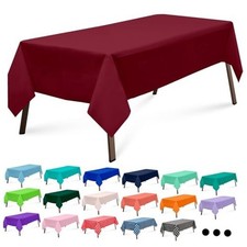 Burgundy 3 Pack Rectangle Plastic Tablecloth 54 Rectangle 54"x108" E04-burgundy