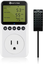 Digital Humidity Controller Outlet Plug with Sensor Probe, 120V Humidistat