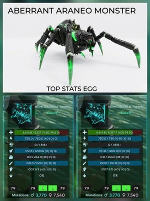 Araneo Aberrant - EGG PAIR -  Ark Survival Ascended Official PVE PC/XBOX/PS5