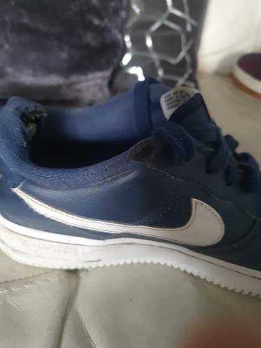 Vintage Nike Air Force 1 Low Top Men's Trainers Navy Leather Size 6 - Picture 6 of 10