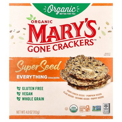 Organic Super Seed Crackers, Everything, 4 oz (113 g)