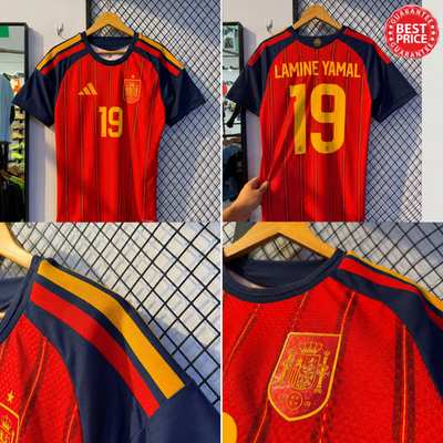 #ad SO HOT NWT Spain Lamine Yamal #19 2026 Home Soccer Jersey Fan Shirt WC $34.99