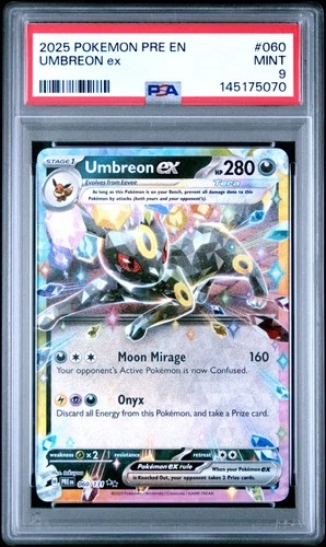 2025 POKEMON PRE EN-PRISMATIC EVOLUTIONS #060 UMBREON EX PSA 9