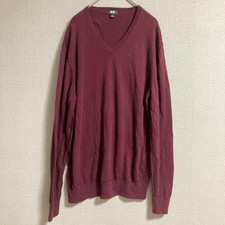 UNIQLO V-neck Knit Sweater Long Sleeve Plain Adult Classic Mens Womens