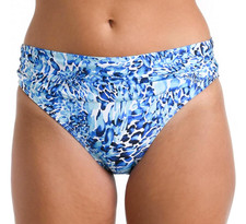 La Blanca Women's Island Goddess Shirred Band Hipster Bikini Bottom Blue Size 12