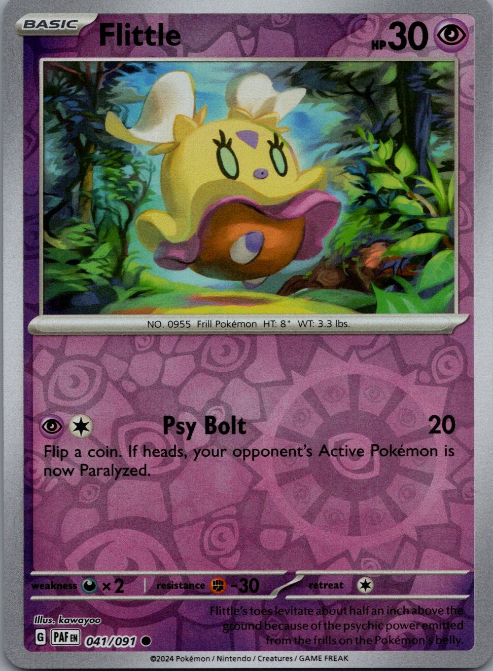 Flittle 041/091 C Paldean Fates Pokemon Reverse Holo Near Mint